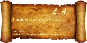 Lenkovics Amáta névjegykártya